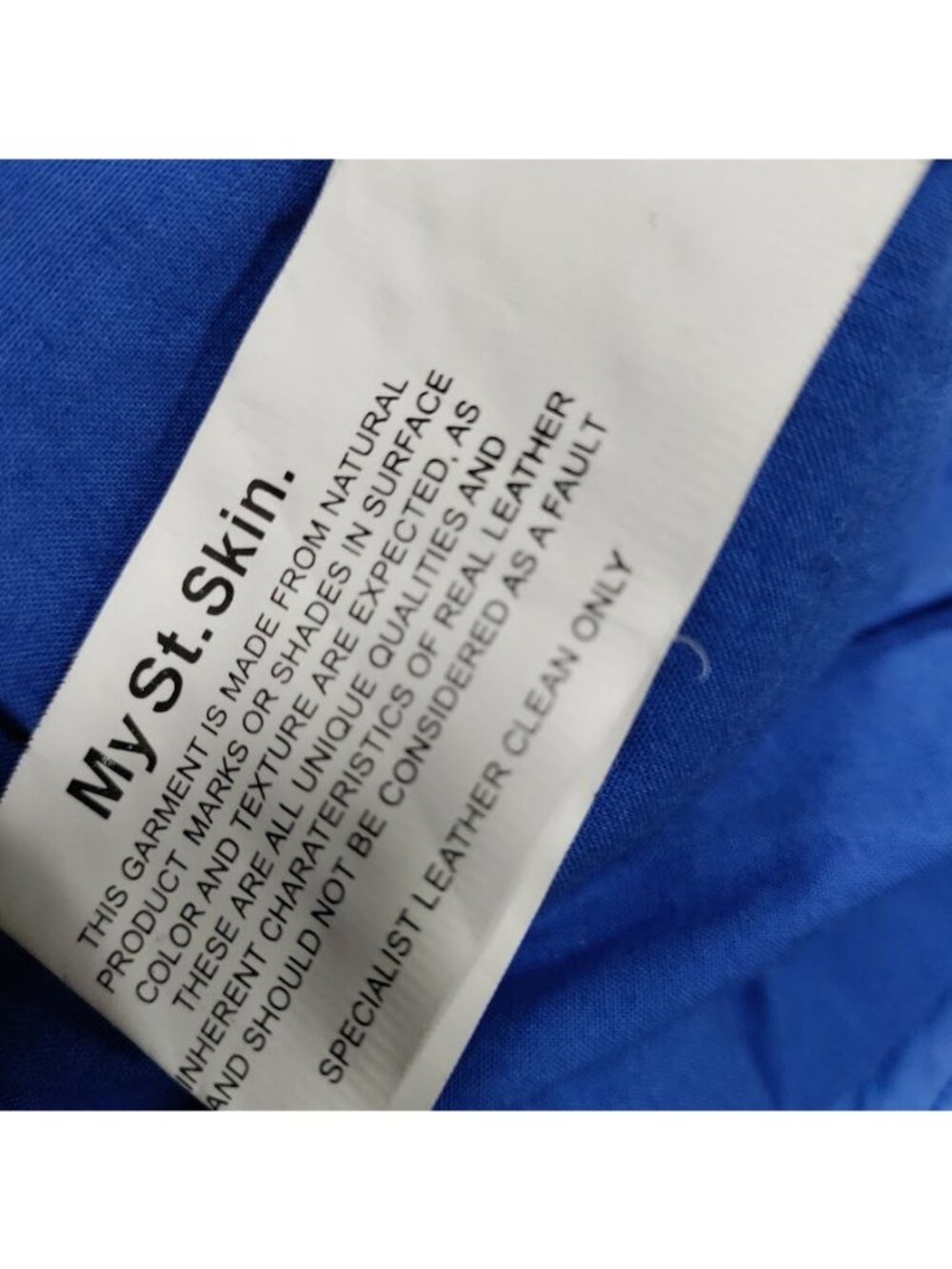 Doma Womens Blue Leather Moto Jacket XS With Zipper Details & Asymmetrical Front - Picture 14 of 15